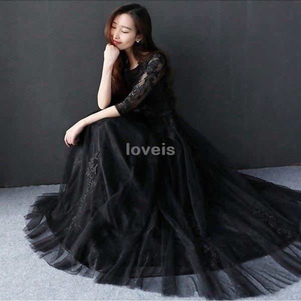 超歓迎 二次会 ウェディング 袖あり 結婚式 ドレス パーティー 演奏会 ロングドレス 発表会 Lt 475 大きいサイズ レース お呼ばれ パーティドレス サイズ Xl Pathwaysfl Org