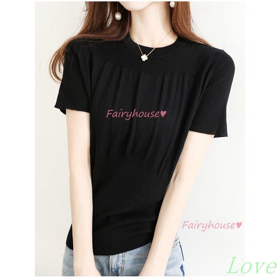 Tシャツ レディース 40代 夏新作 オシャレブラウス 白ニットtシャツ 半袖トップス 無地カットソー 大人 通勤 ゆったりtシャツ 韓国風 30代 50代 有名な高級ブランド