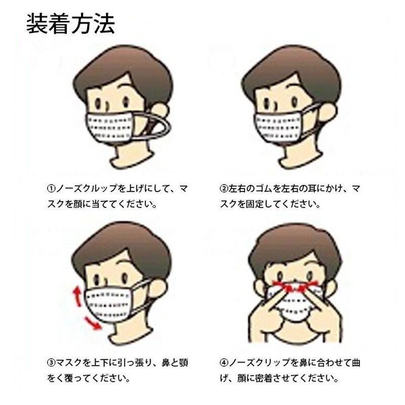 マスク   50枚入り 在庫あり　使い捨て 不織布 男女兼用 　三層タイプ ホコリ 花粉対策 風邪対策 普通サイズ 一回使用限り　中国製　返品不可｜loveliness｜04