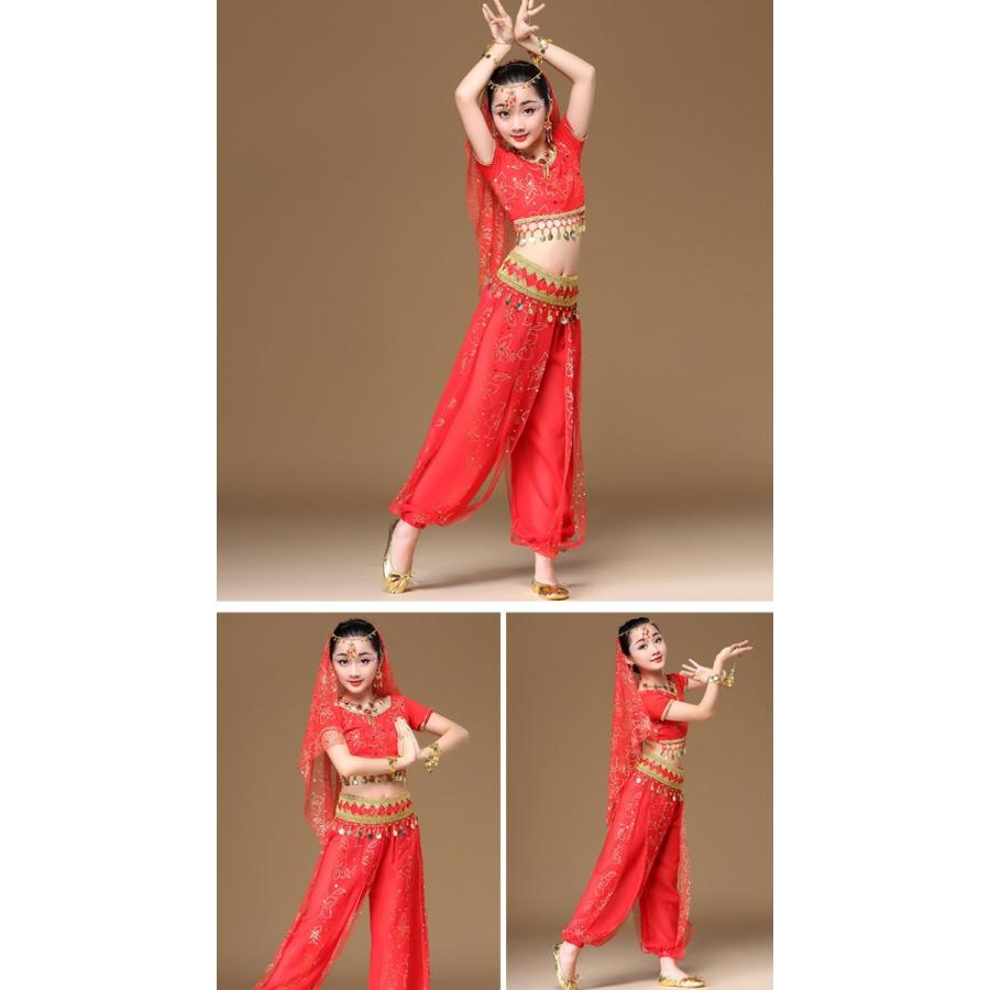 注文割引 ベリーダンス 衣装 セット キッズ 5点ゼット 95cm 150cm子供用豪華ステージ衣装 出演 舞踊衣装 アラビア アラブ アラビア衣装 パーティー衣装 イベント Wantannas Go Id