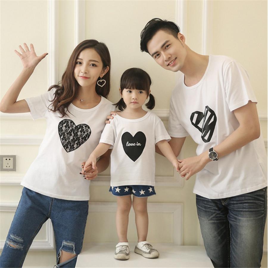親子お揃い服 Tシャツ ハート柄 部屋着 春夏服 家族 親子服 ご夫婦 兄弟お揃い 旅行記念日 お祝い 誕生日プレゼントに S68qqz Loveliness 通販 Yahoo ショッピング