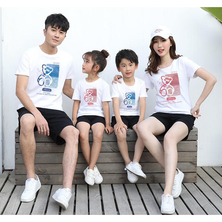 子供服 親子服 Tシャツ 親子コーデ かわいい半袖tシャツ家族 半袖ヘッドｔシャツ 家族お揃い カップル 親子お揃い 親子ペアルック S68qz Loveliness 通販 Yahoo ショッピング