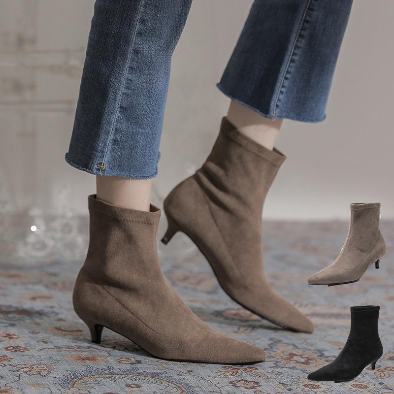 ブーティ レディース 大きいサイズ ショートブーツ ストレッチブーツ 歩きやすい ポインテッドトゥ 美脚 低反発 靴 大人 韓国風 レディース S68tx Loveliness 通販 Yahoo ショッピング