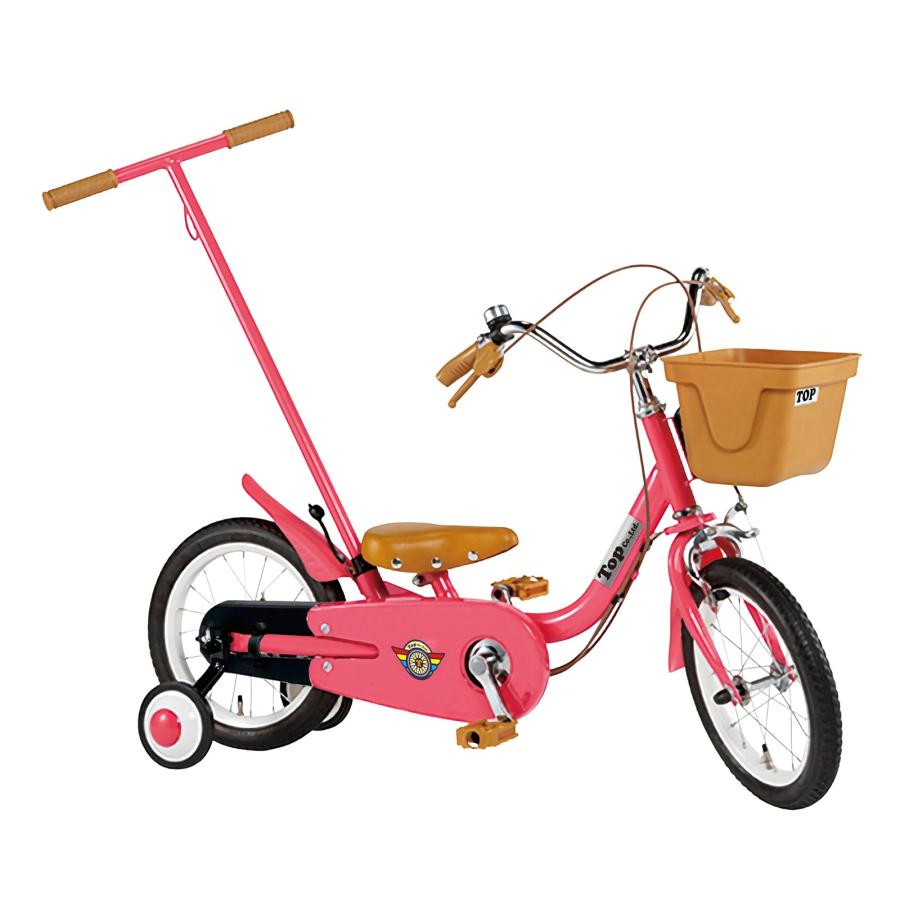 TOP いきなり自転車 かじとり式 子供用自転車 14インチ 補助輪付き
