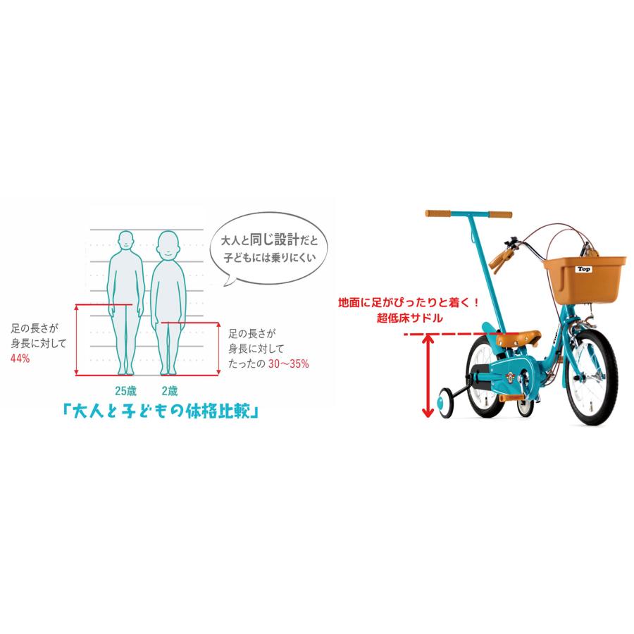 TOP いきなり自転車 子供自転車16インチ かじとり式 幼児用自転車 年中 