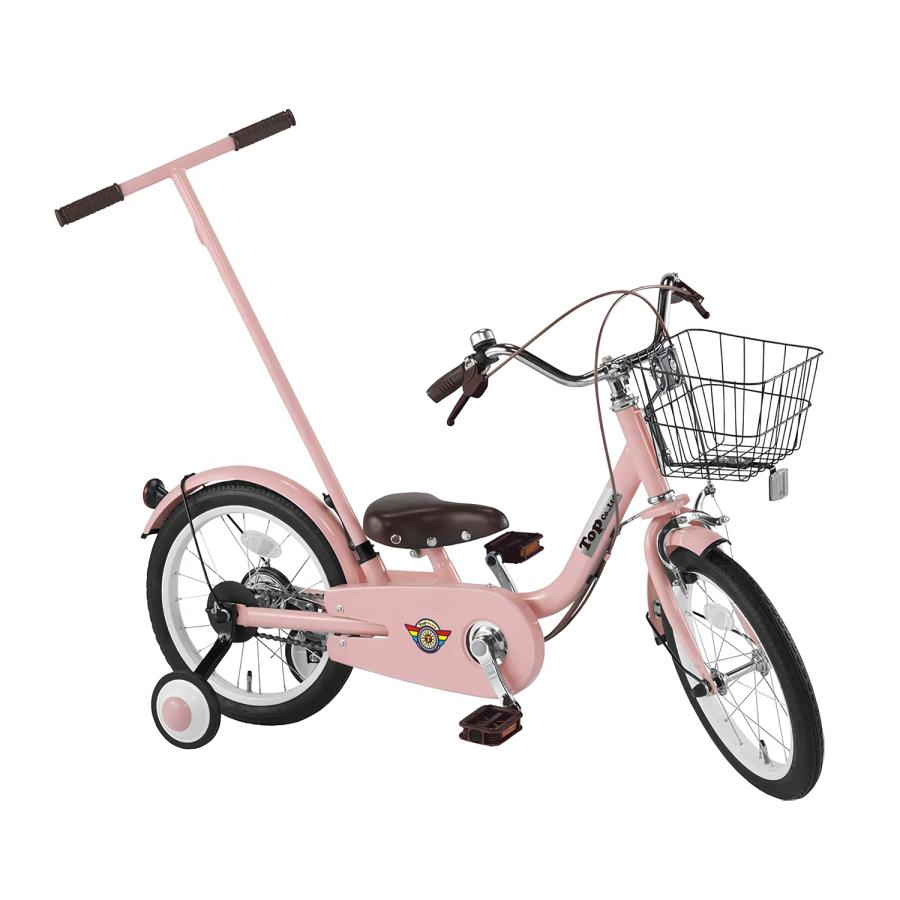 TOP いきなり自転車 かじとり式 子供用自転車 16インチ 補助輪付き