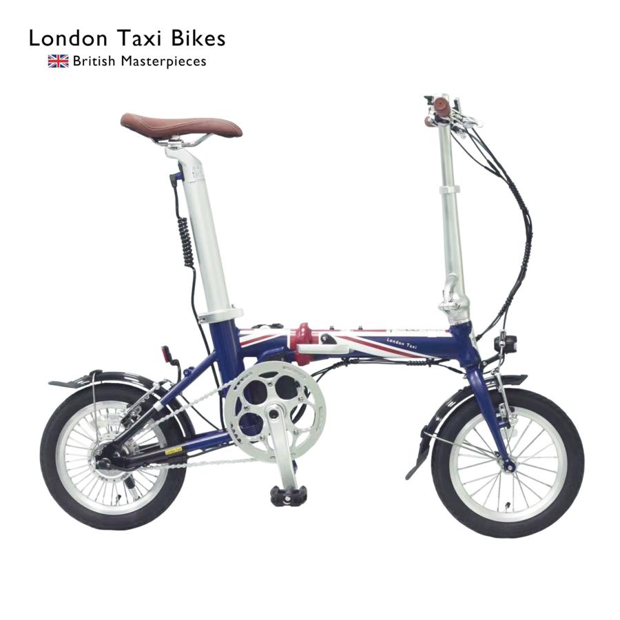 折りたたみ電動アシスト自転車 14インチ 電動自転車 【ロンドンタクシー】 London Taxi ユニオンジャック 通勤通学 オシャレ サイクリング 公園 小径車 お買い物の画像