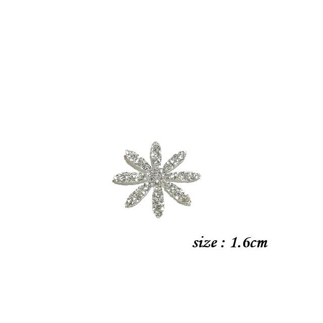 キラキラワッペンフラワーセット1.6cm×9個入り/シルバーラメグリッター|lovely-acce|02