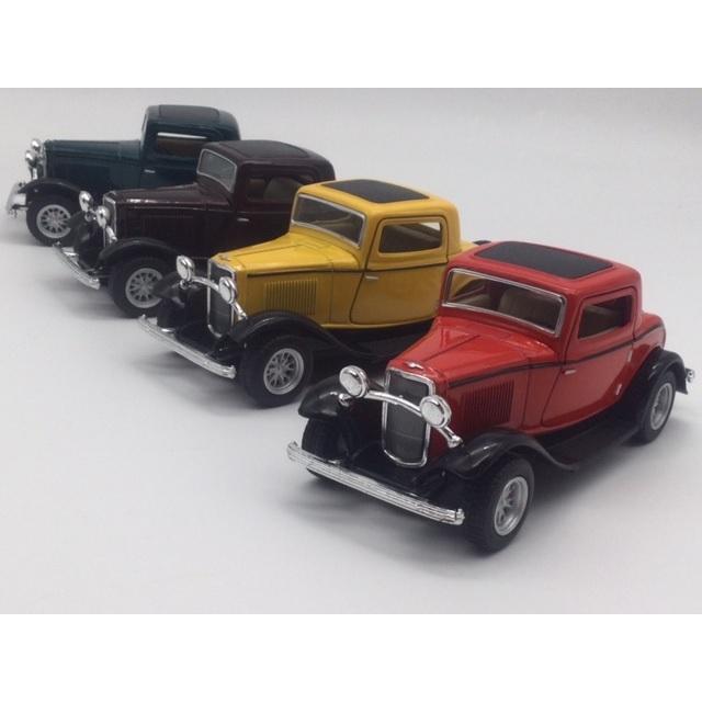 クラシックカー ミニカー 3台セット お得な4色コンプリートセット 1/34 1932 フォード スリーウィンドウ