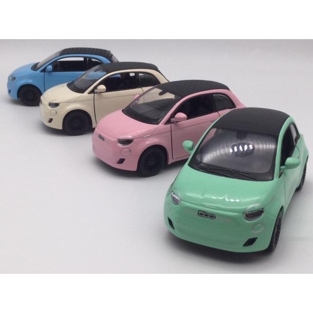 ミニカー イギリスフィアット限定品 KinSMART 1台売り 1/28 フィアット500e オープン パステルカラー