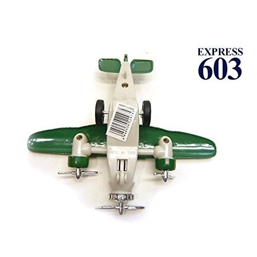 レトロなレシプロ三発旅客機 緑色 おもちゃ プルバック : ラブリー