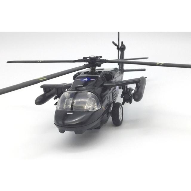 アメリカ軍 軍用ヘリコプター UH-60タイプ 黒 ミニカー トイプレーン