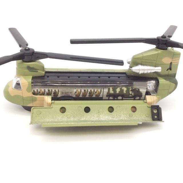 軍用輸送ヘリコプター CH−47 チヌーク グリーンカモ ミニカー トイ
