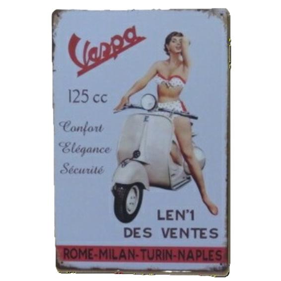 ベスパ 125 金属製 メタルサインプレート VESPA 125 PIAGGIO
