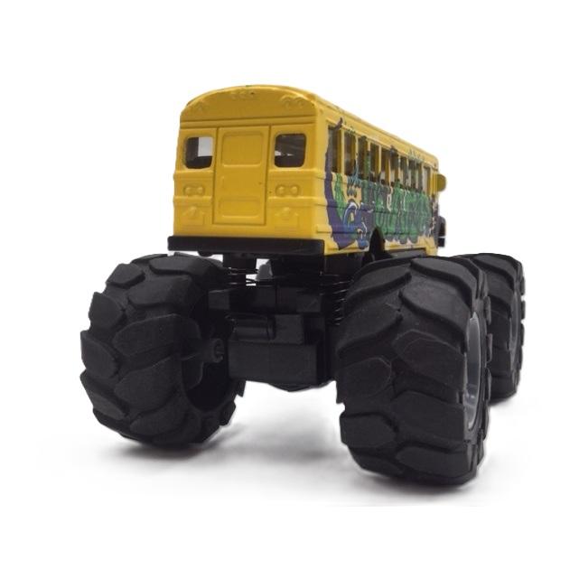 ミニカー モンスター スクールバス 黄色 グラフィック サスペンション
