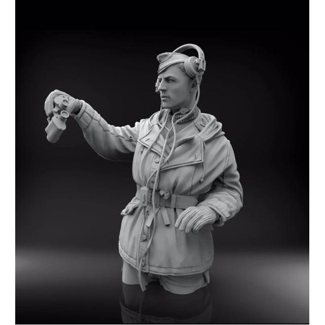 1/6　フィギュア　ウェントワース・ミラー似　ドイツ軍　関節可動フィギュア 1/16 ドイツ軍 戦車兵 秋冬仕様 半身 1体 T221 未塗装＆未組み立て