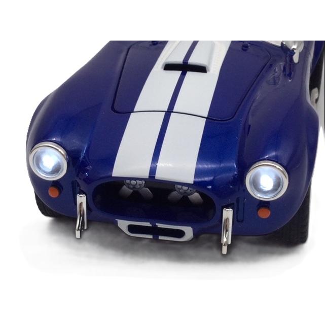 ミニカー 青 1/22 シェルビー コブラ 427 S/C フォード ヘッドライト