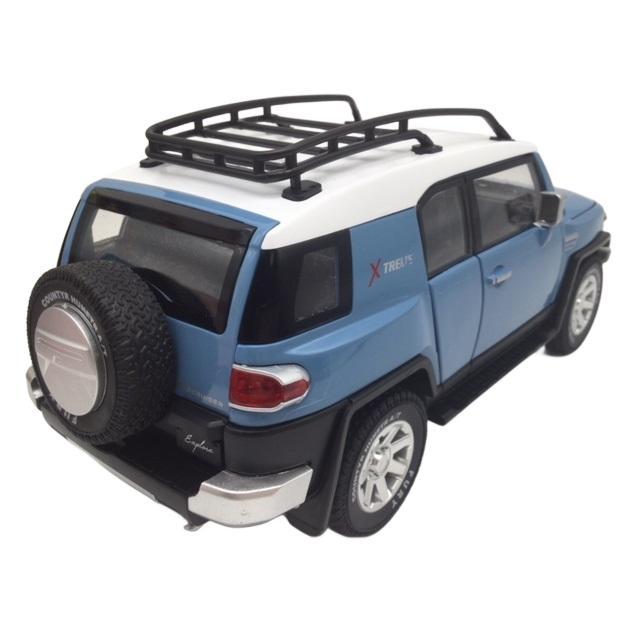 ミニカー 青色 1/24 トヨタ FJクルーザー ヘッドライト＆テールライト