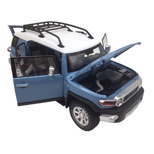 ミニカー 青色 1/24 トヨタ FJクルーザー ヘッドライト＆テールライト