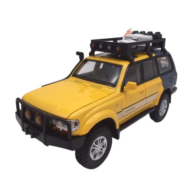 ミニカー メタリックイエロー 1/24 トヨタ ランドクルーザー 80 ヘッド