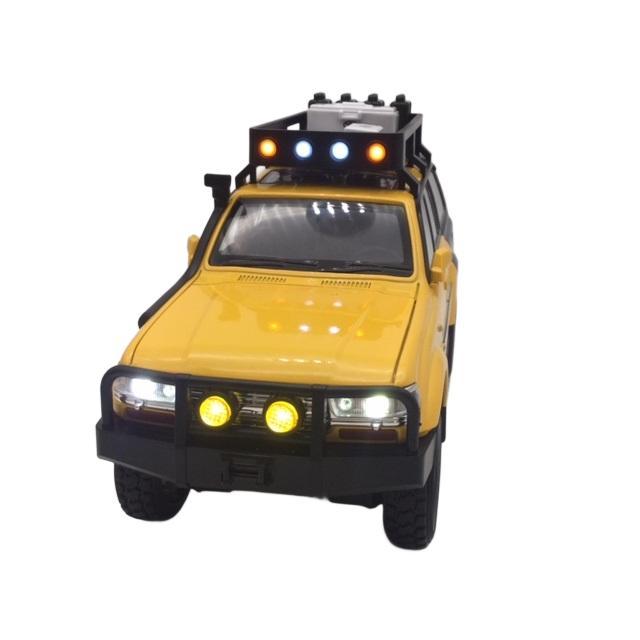 ミニカー メタリックイエロー 1/24 トヨタ ランドクルーザー 80 ヘッド
