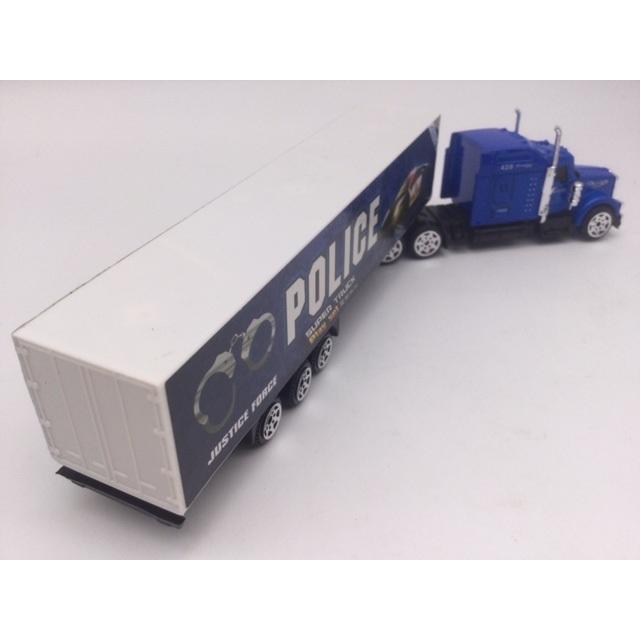 ミニカー ブルー 1/87 アメリカントラック&コンテナトレーラー 警察