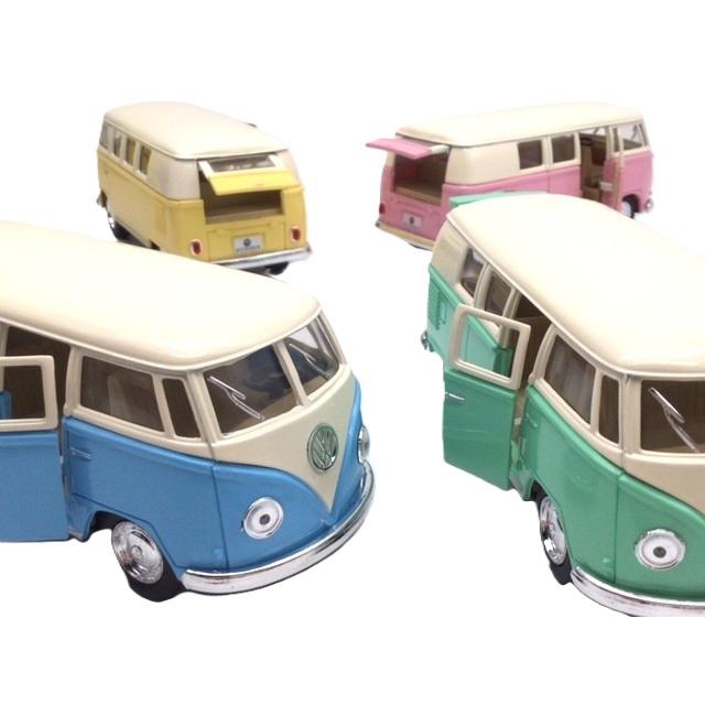 KinSMART ミニカー 1台売り 1/32 ワーゲンバス パステルカラー TYPE2