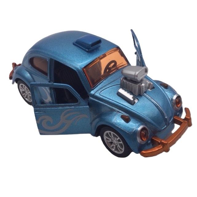 ミニカー メタリックライトブルー 1/36 ワーゲン ビートル V8カスタム