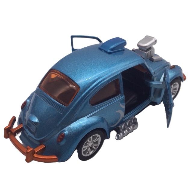 ミニカー メタリックライトブルー 1/36 ワーゲン ビートル V8カスタム
