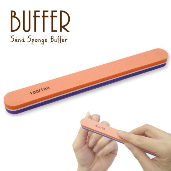 新作入荷 メール便可 スポンジバッファー ストレート 100g 180g 1本入り ネイル ジェル