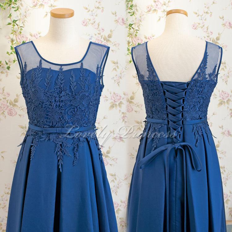 【フォーマルドレス・演奏会ドレス】専用パニエ付き高品質胸元刺繍装飾ロングドレス(L61002)　ロイヤルブルー_1
