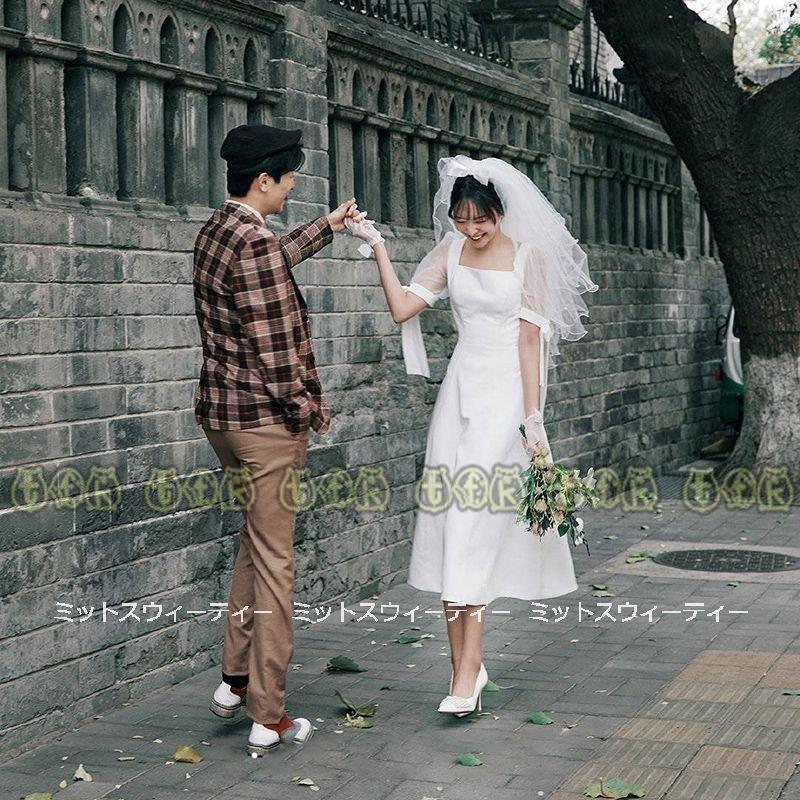 ウェディングドレス ウエディングドレス ワンピース 膝下ドレス 結婚式 二次会 ワンピース スクエアネック 可愛い 花嫁 ドレス ブライダル お洒落 可愛い 披露宴 Mtbd K2218 Loveminato 前撮りドレス リゾート カジュアル 全国組立設置無料 の