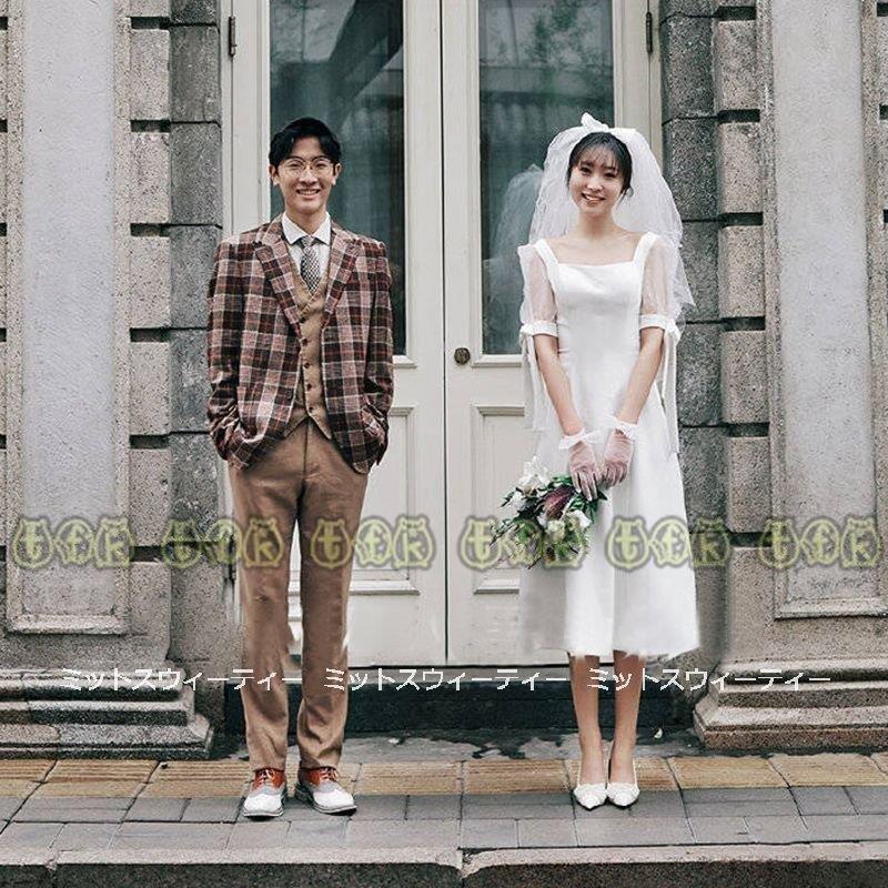 ウェディングドレス ウエディングドレス ワンピース 膝下ドレス 結婚式 二次会 ワンピース スクエアネック 可愛い 花嫁 ドレス ブライダル お洒落 可愛い 披露宴 Mtbd K2218 Loveminato 前撮りドレス リゾート カジュアル 全国組立設置無料 の