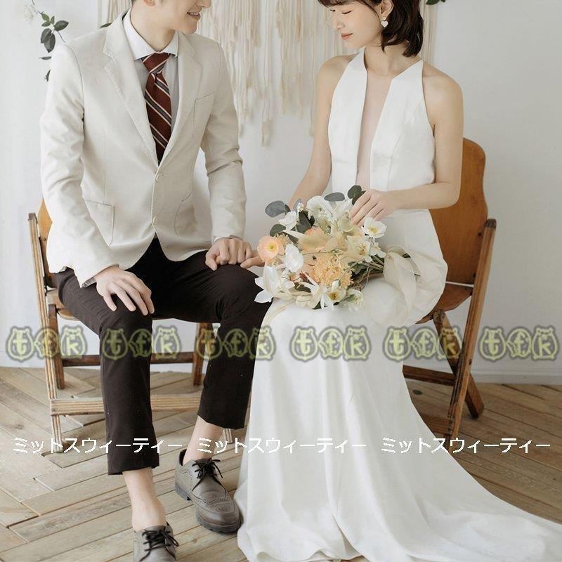 何でも揃う 背中開き 前撮り 花嫁 二次会 ウエディングドレス ウェディングドレス ワンピース リゾートドレス シンプル エレガント 結婚式 ホルターネック ロングドレス Aライン サイズ Xxl
