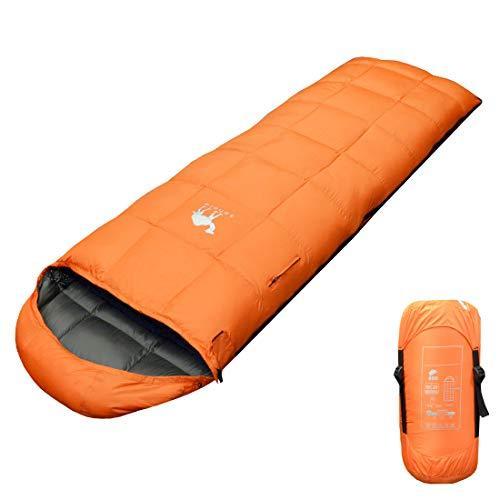 直送のみ Sahara 寝袋 ダウン シュラフ 封筒型 コンパクト 抗菌仕様 最低使用温度 5 オレンジ 売上値引高 Www Superavila Com