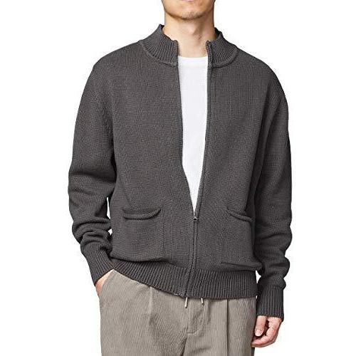 最高 2 厚くて大きい タートルネック 長袖 メンズコットン100 フルジッパーニットカーディガンニットセーター Cy Ch トップス