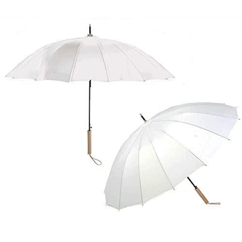 大きいサイズ長傘 木製傘ハンドル レトロなスタイル 頑丈防水 傘日焼け 