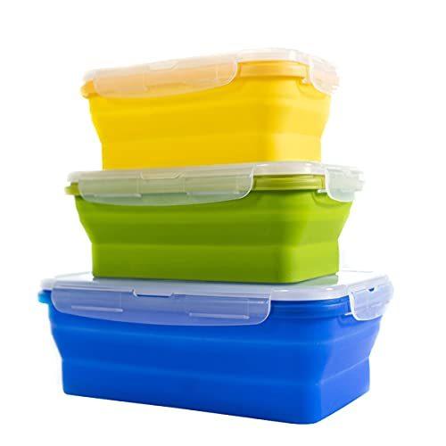 Cleace 折りたたみ式シリコン食品保存容器 Bpaフリーの気密プラスチック蓋付き キッチン折りたたみランチボッ Egvile Lt
