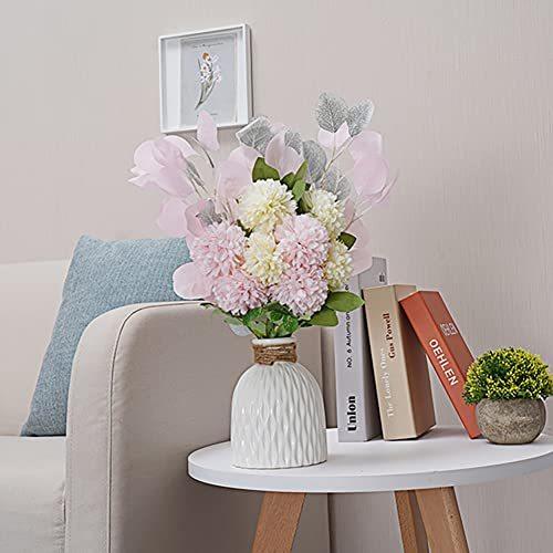 造花 卓上用 フェイクフラワー ユーカリ 蒲公英 ブーケ 花束 ナチュラル 陶器 ベランダ 寝室 室内 インテリア おしゃれ 新生活 演出 花瓶付き ピンク 花束 アレンジメント Lectoescritura Com Co