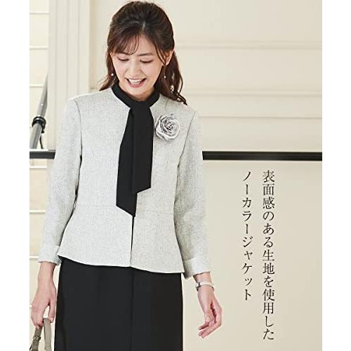 品質が完璧 3点セット ワンピース L オフ系 黒 黒 スーツ フォーマル 慶弔両用 礼服 喪服 ニッセン Nissen ジャ ツイード調 手袋