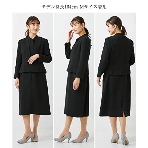 品質が完璧 3点セット ワンピース L オフ系 黒 黒 スーツ フォーマル 慶弔両用 礼服 喪服 ニッセン Nissen ジャ ツイード調 手袋
