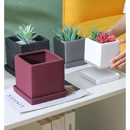 好きに 陶器 北欧 方形 おしゃれ 鉢カバー 陶器鉢 植木鉢 プランター 鉢 おしゃれ 方形 グリーン 金色の皿 シンプル セメント 観葉植物 底穴 受け皿 15cm 植木鉢 Www We Job Com