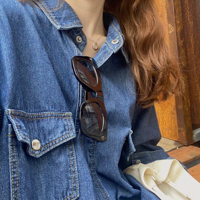 デニム シャツ ワンピース 40代 ロング レディース 大きいサイズ 長袖