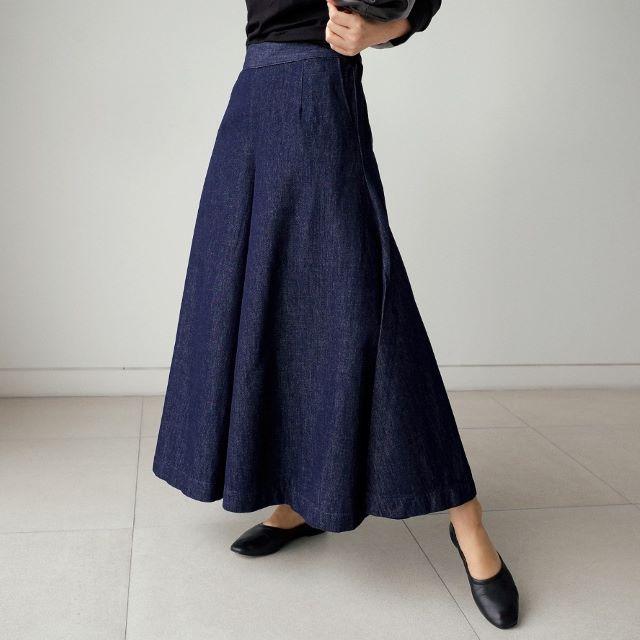 デニム ワイドパンツ ルック レディース ジーンズ ガウチョ ボトムス おしゃれ 大きいサイズ ネイビー 太め カジュアル 九分丈 春 夏 秋 冬 20代 30代 40代 | ブランド登録なし | 11