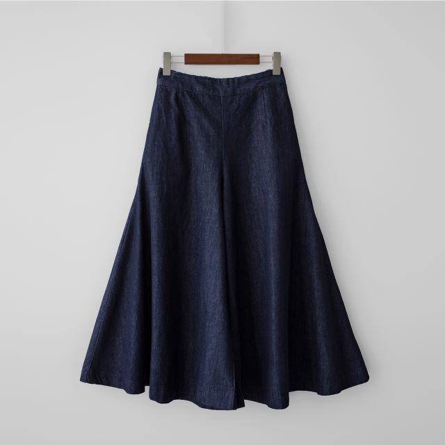 デニム ワイドパンツ ルック レディース ジーンズ ガウチョ ボトムス おしゃれ 大きいサイズ ネイビー 太め カジュアル 九分丈 春 夏 秋 冬 20代 30代 40代 | ブランド登録なし | 16