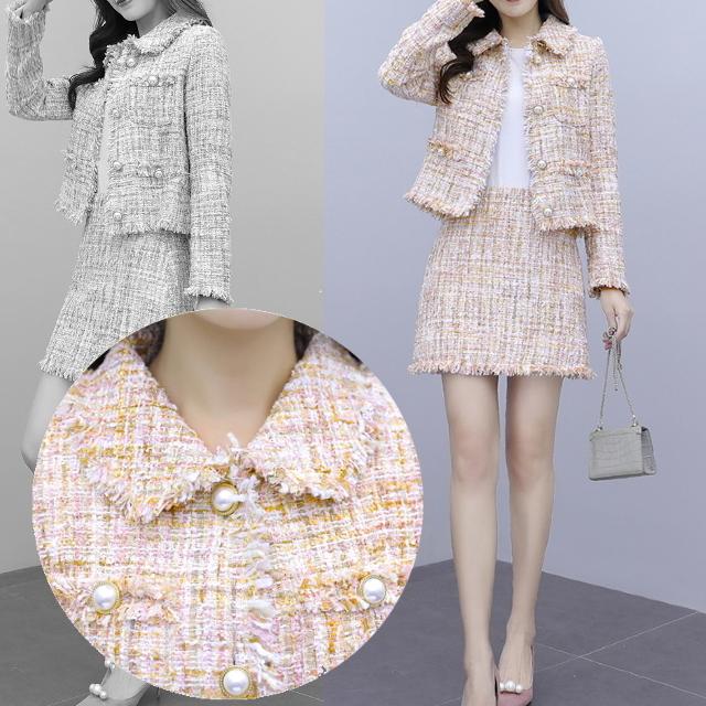 セットアップ レディース スカート ジャケット ツイード フォーマル 入学式 ママ きれいめ タイトスカートミニ丈 大きいサイズ | ブランド登録なし | 15