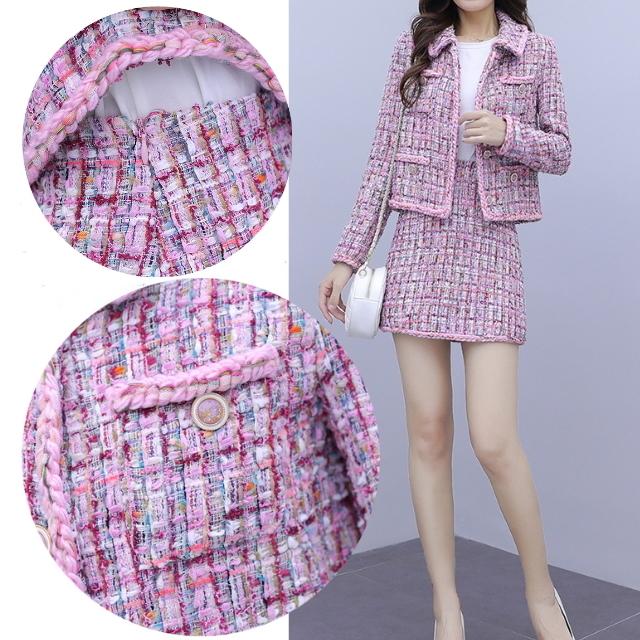 セットアップ レディース スカート ジャケット ツイード フォーマル 入学式 ママ きれいめ タイトスカートミニ丈 大きいサイズ | ブランド登録なし | 18