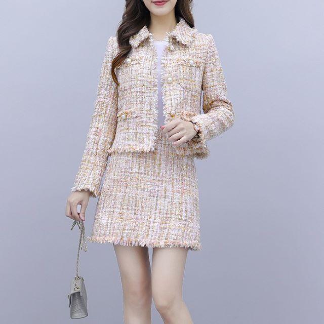 セットアップ レディース スカート ジャケット ツイード フォーマル 入学式 ママ きれいめ タイトスカートミニ丈 大きいサイズ | ブランド登録なし | 09