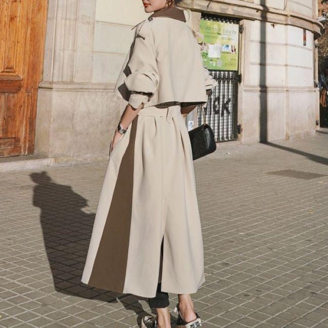 トレンチコート レディース スプリングコート チェスターコート 大きいサイズ アウター バイカラー ダブル おしゃれ きれいめ ベルト付き 春 秋 20代 30代 40代 | ブランド登録なし | 10