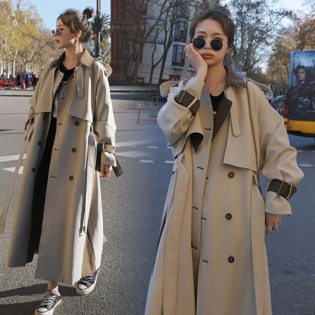 トレンチコート レディース スプリングコート チェスターコート 大きいサイズ アウター バイカラー ダブル おしゃれ きれいめ ベルト付き 春 秋 20代 30代 40代 | ブランド登録なし | 11